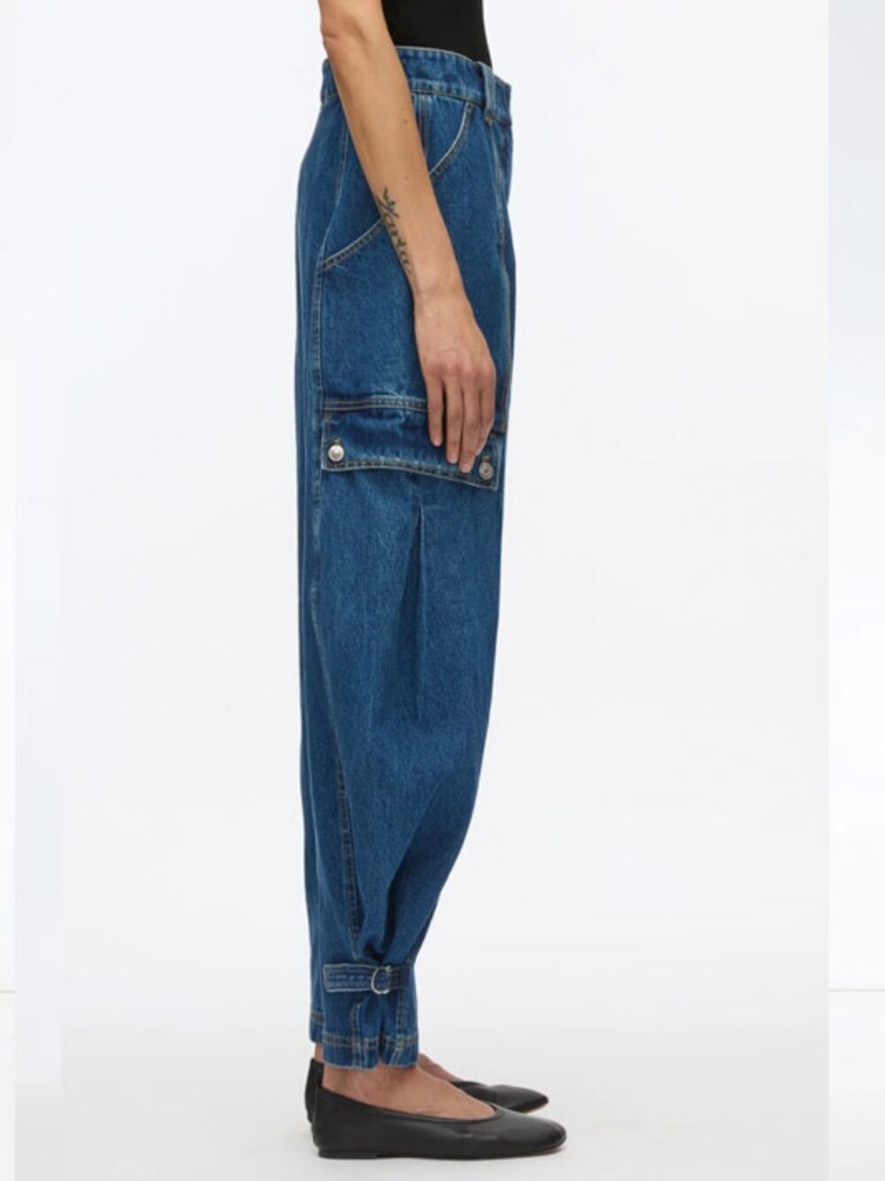 3.1 Phillip Lim Denim Tapered-Leg Utility Jeans - Picture 2 of 7